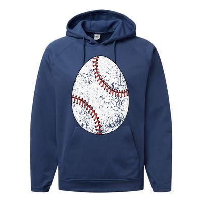 Baseball Easter Egg Performance Fleece Hoodie