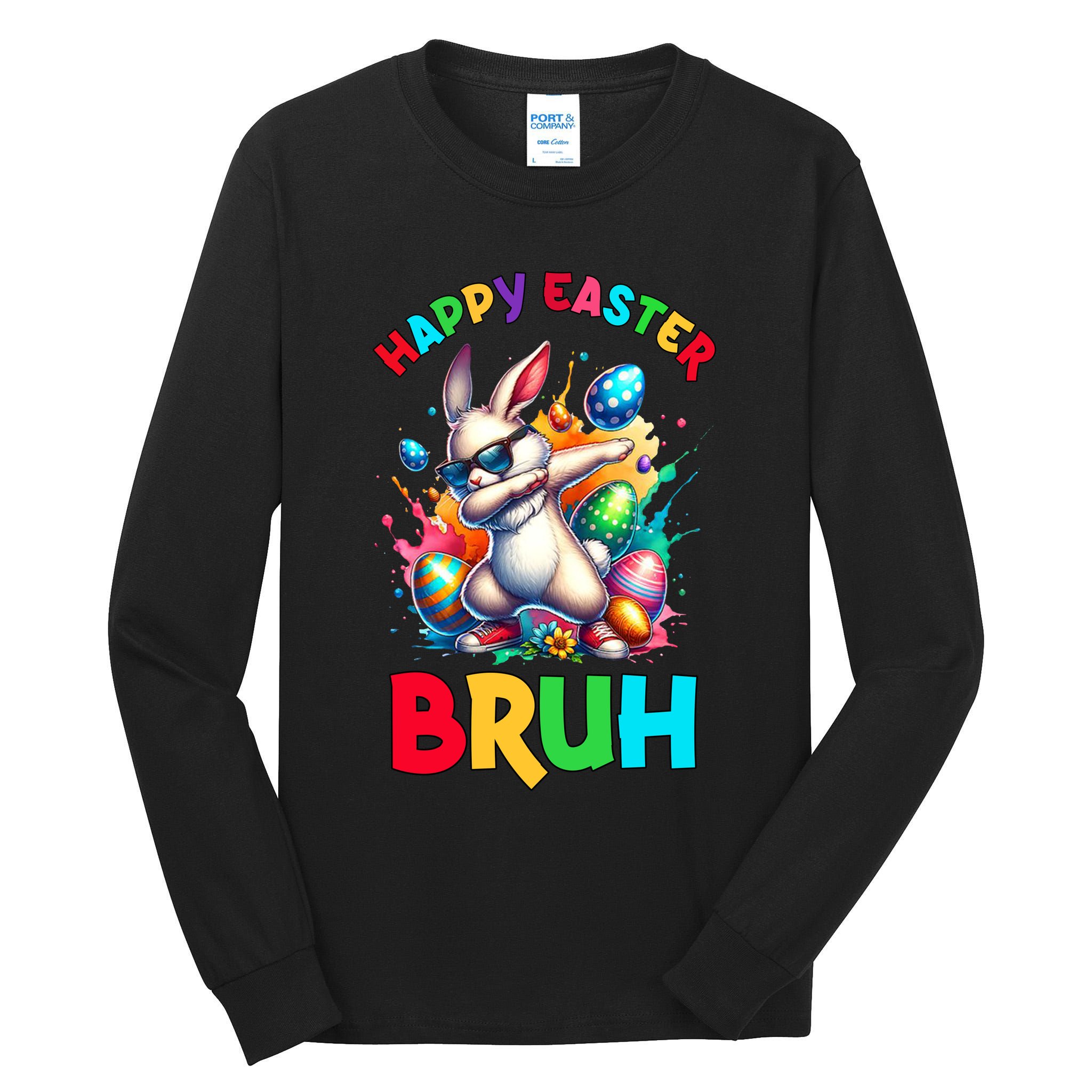 Bruh Easter Egg Bunny Funny Cute Tall Long Sleeve T-Shirt