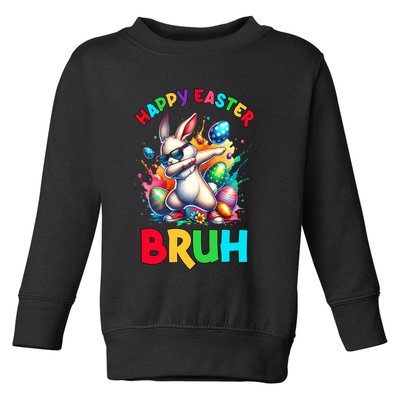 Bruh Easter Egg Bunny Funny Cute Toddler Sweatshirt