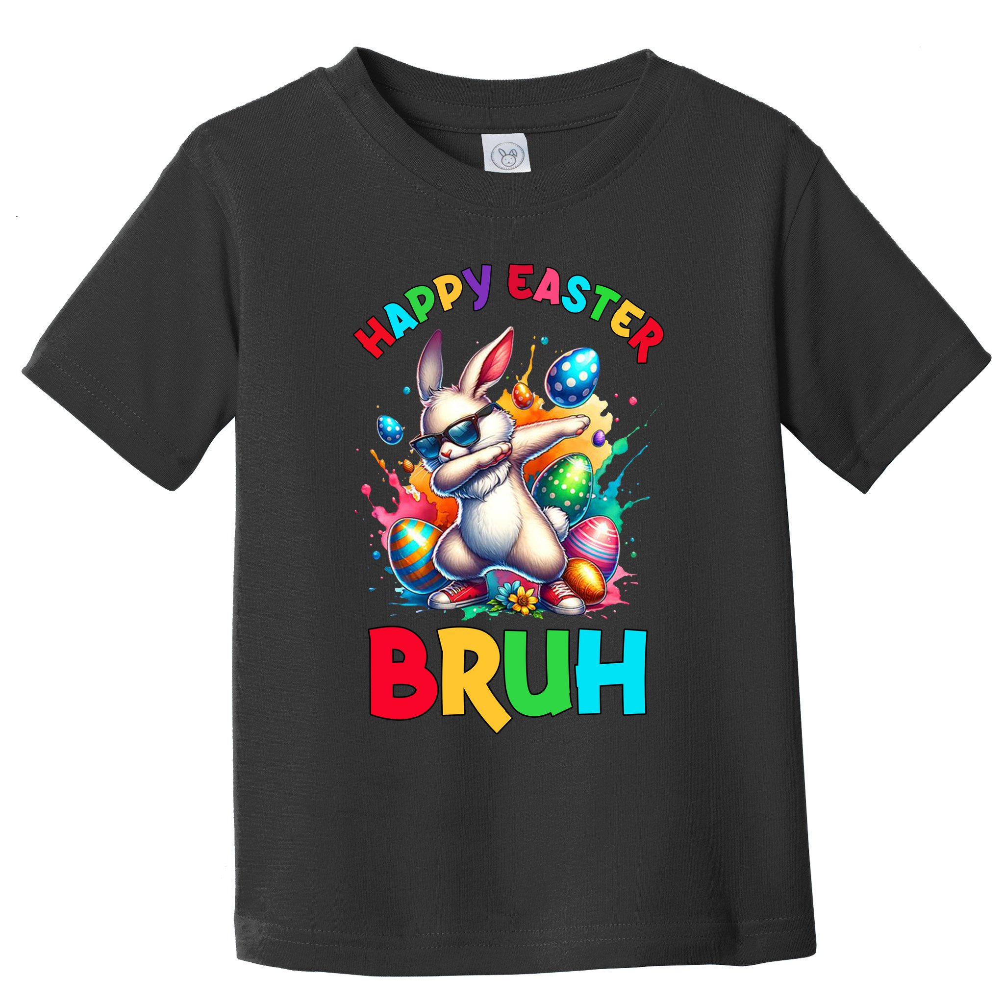 Bruh Easter Egg Bunny Funny Cute Toddler T-Shirt