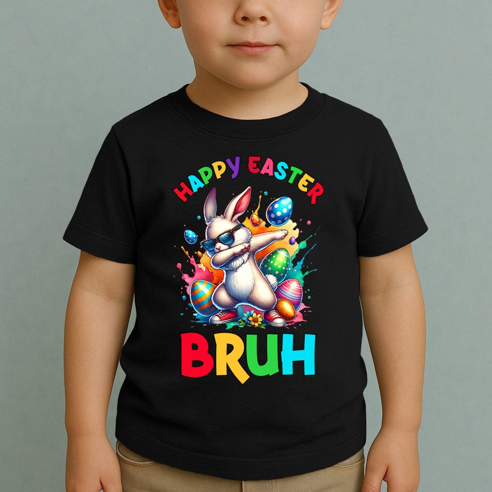 Bruh Easter Egg Bunny Funny Cute Toddler T-Shirt