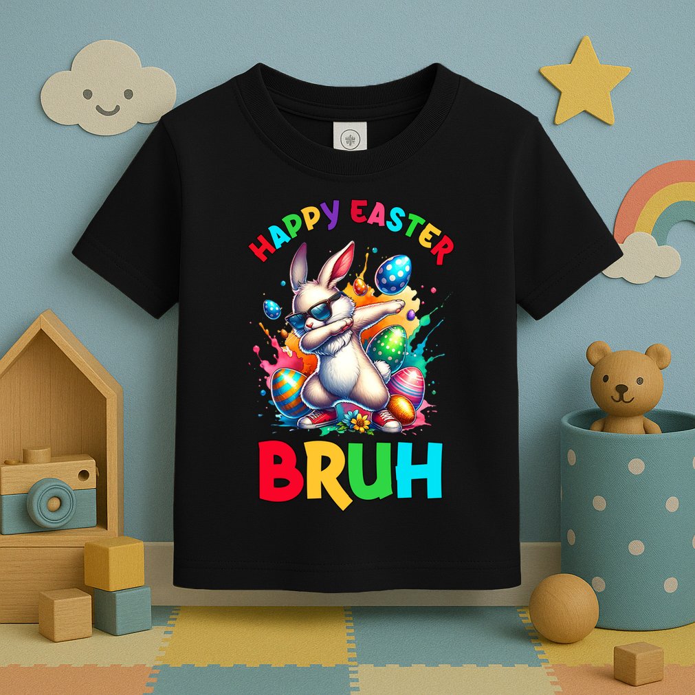 Bruh Easter Egg Bunny Funny Cute Toddler T-Shirt
