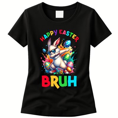 Bruh Easter Egg Bunny Funny Cute Womens T-Shirt
