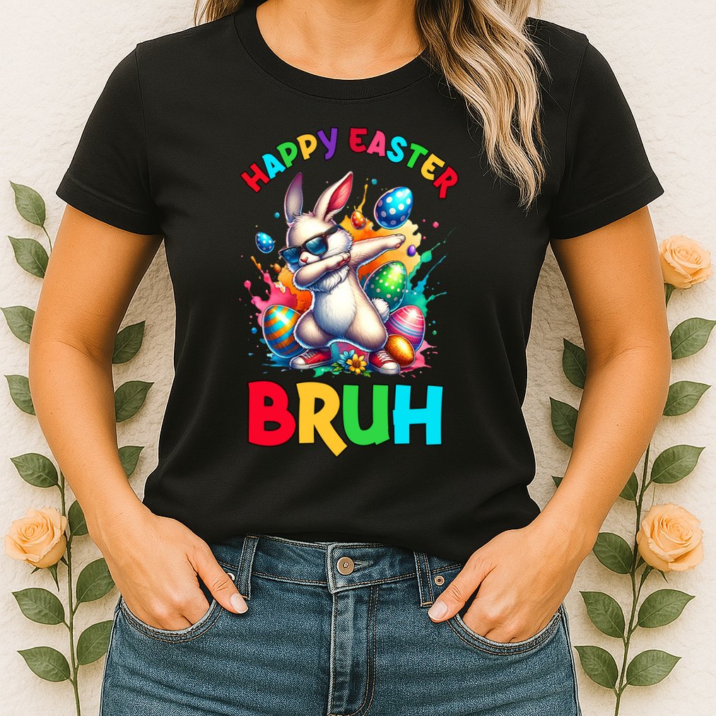 Bruh Easter Egg Bunny Funny Cute Womens T-Shirt