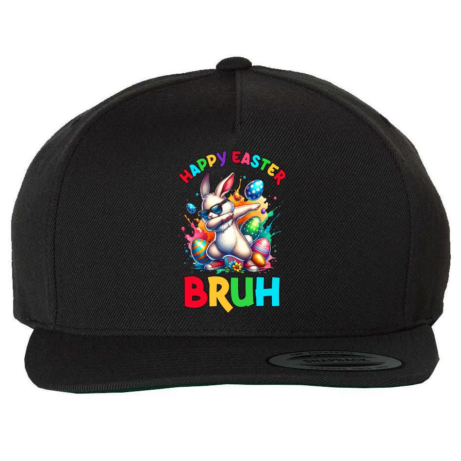 Bruh Easter Egg Bunny Funny Cute Wool Snapback Cap