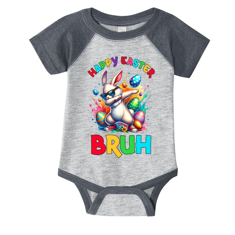 Bruh Easter Egg Bunny Funny Cute Infant Baby Jersey Bodysuit