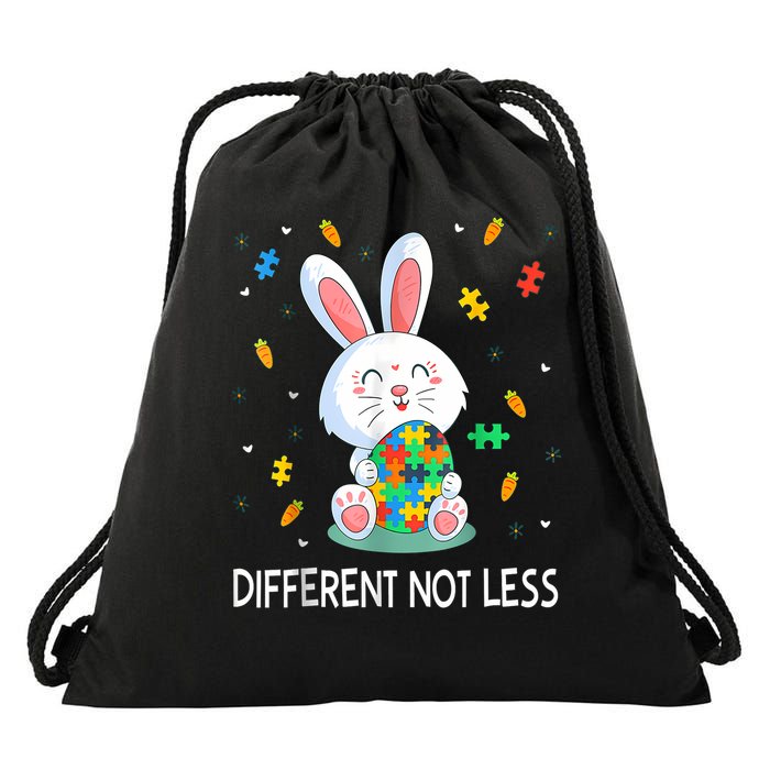 Bunny Easter Eggs Piece Autistic Different Not Less Drawstring Bag