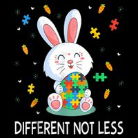 Bunny Easter Eggs Piece Autistic Different Not Less Drawstring Bag