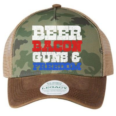 Beer Bacon Guns And Freedom Legacy Tie Dye Trucker Hat
