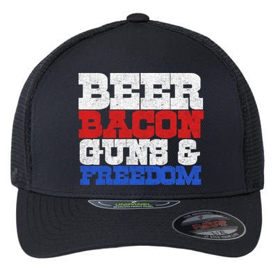 Beer Bacon Guns And Freedom Flexfit Unipanel Trucker Cap