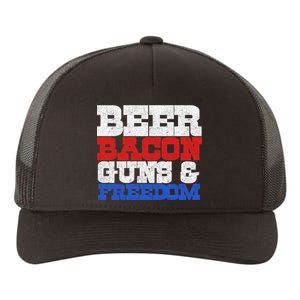 Beer Bacon Guns And Freedom Yupoong Adult 5-Panel Trucker Hat