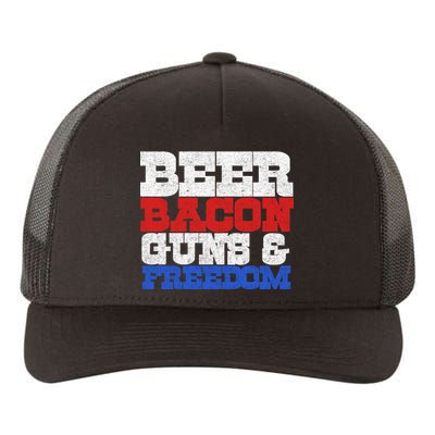 Beer Bacon Guns And Freedom Yupoong Adult 5-Panel Trucker Hat