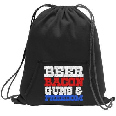 Beer Bacon Guns And Freedom Sweatshirt Cinch Pack Bag