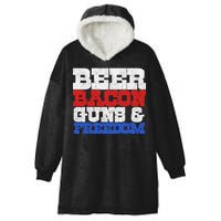 Beer Bacon Guns And Freedom Hooded Wearable Blanket