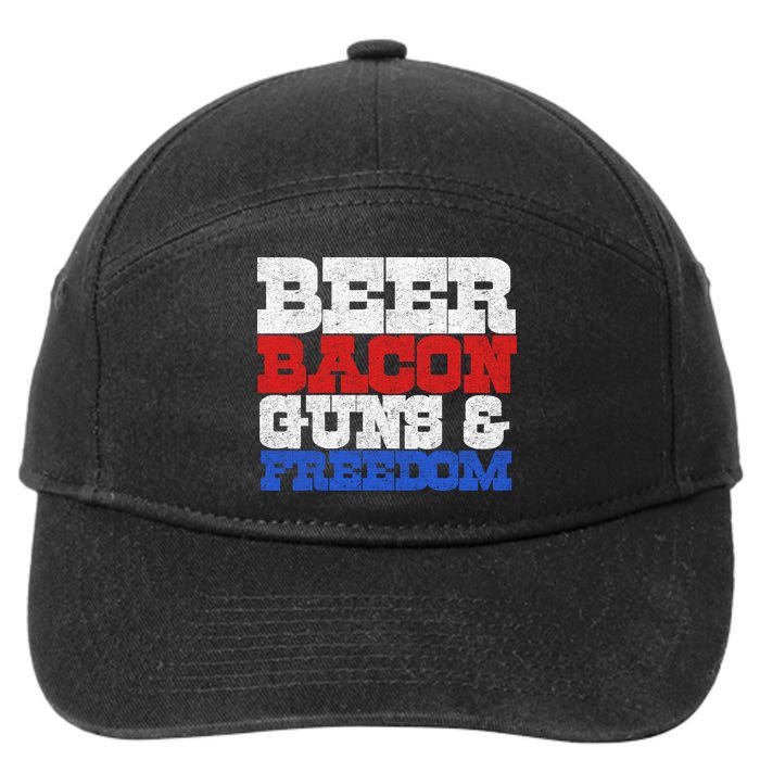 Beer Bacon Guns And Freedom 7-Panel Snapback Hat