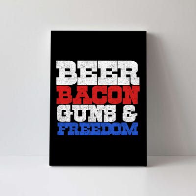 Beer Bacon Guns And Freedom Canvas