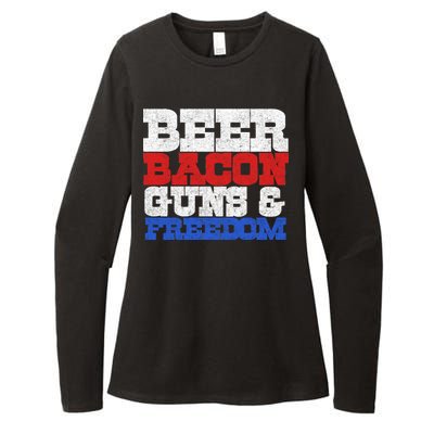 Beer Bacon Guns And Freedom Womens CVC Long Sleeve Shirt