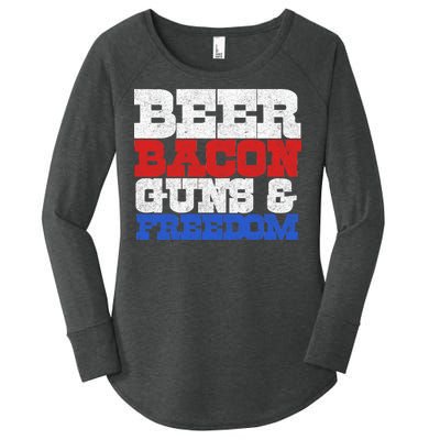 Beer Bacon Guns And Freedom Women's Perfect Tri Tunic Long Sleeve Shirt