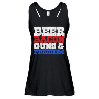 Beer Bacon Guns And Freedom Ladies Essential Flowy Tank