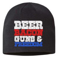 Beer Bacon Guns And Freedom Sustainable Beanie