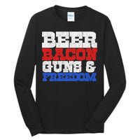 Beer Bacon Guns And Freedom Tall Long Sleeve T-Shirt