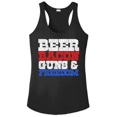 Beer Bacon Guns And Freedom Ladies PosiCharge Competitor Racerback Tank