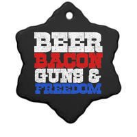 Beer Bacon Guns And Freedom Ceramic Star Ornament