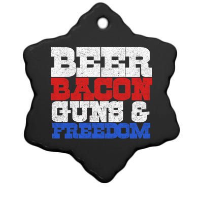 Beer Bacon Guns And Freedom Ceramic Star Ornament