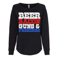 Beer Bacon Guns And Freedom Womens California Wash Sweatshirt