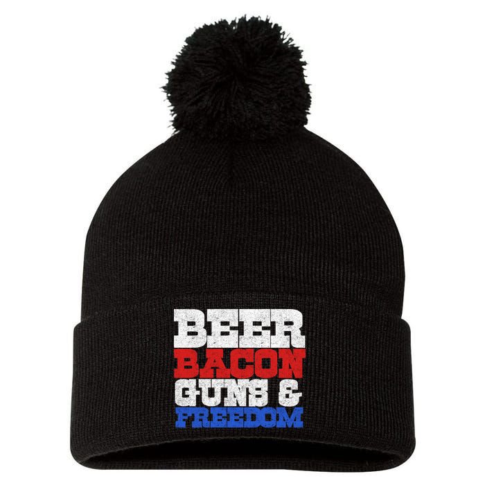 Beer Bacon Guns And Freedom Pom Pom 12in Knit Beanie