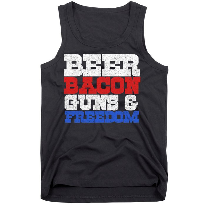 Beer Bacon Guns And Freedom Tank Top