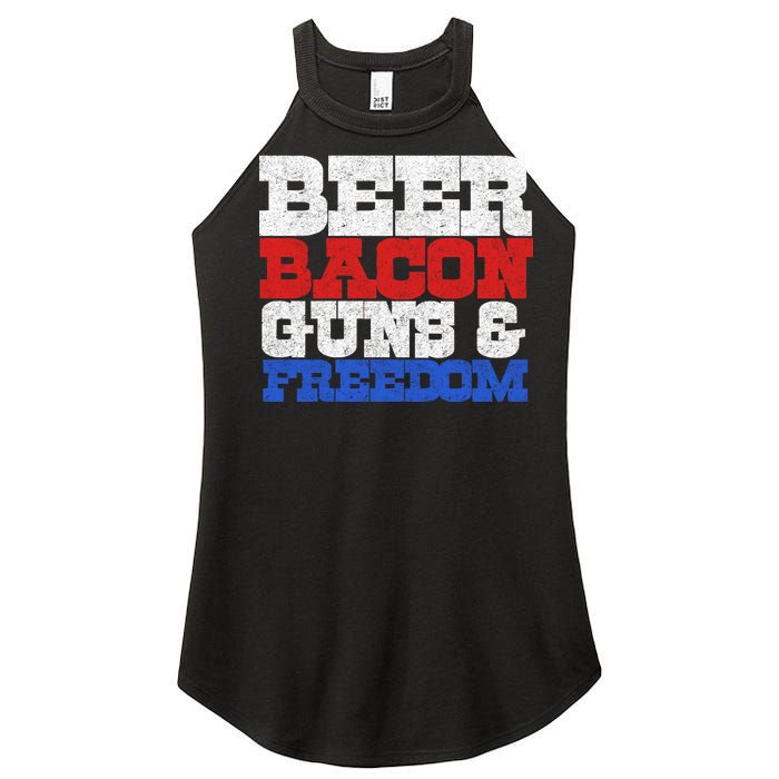 Beer Bacon Guns And Freedom Women's Perfect Tri Rocker Tank