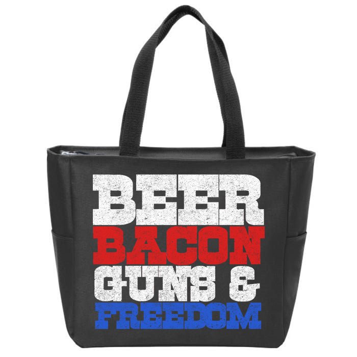 Beer Bacon Guns And Freedom Zip Tote Bag