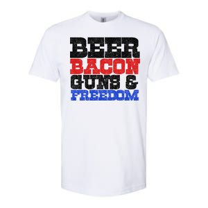 Beer Bacon Guns And Freedom Softstyle CVC T-Shirt