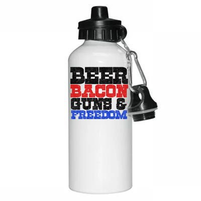 Beer Bacon Guns And Freedom Aluminum Water Bottle