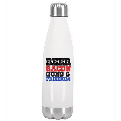 Beer Bacon Guns And Freedom Stainless Steel Insulated Water Bottle