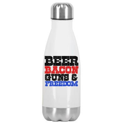 Beer Bacon Guns And Freedom Stainless Steel Insulated Water Bottle