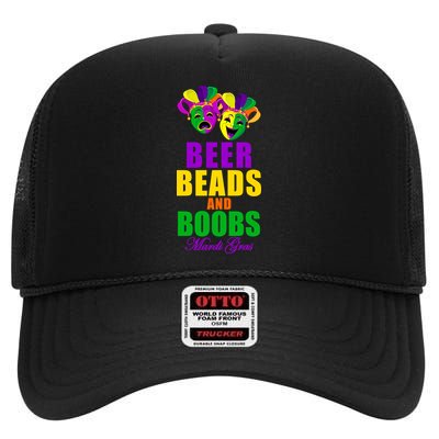 Beer Beads and Boobs Mardi Gras New Orleans High Crown Mesh Back Trucker Hat