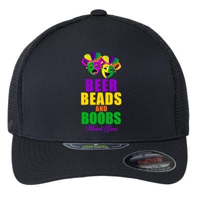 Beer Beads and Boobs Mardi Gras New Orleans Flexfit Unipanel Trucker Cap