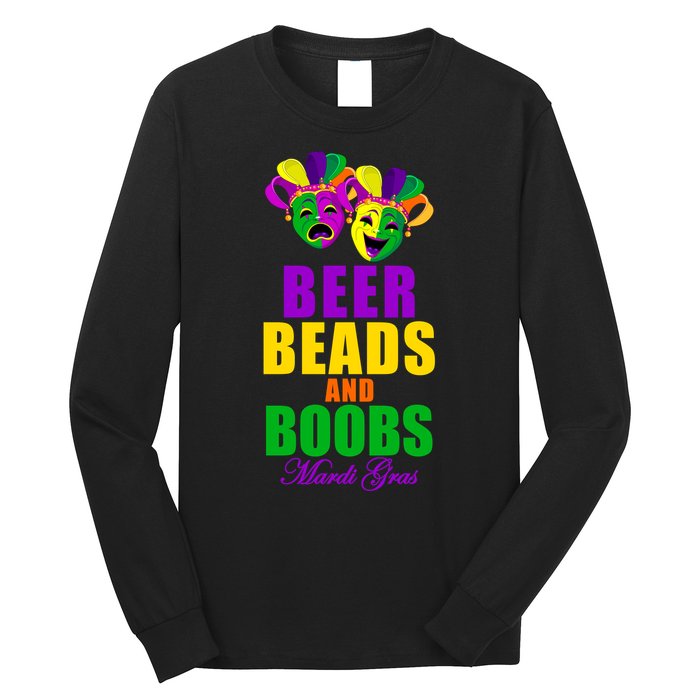 Beer Beads and Boobs Mardi Gras New Orleans Long Sleeve Shirt