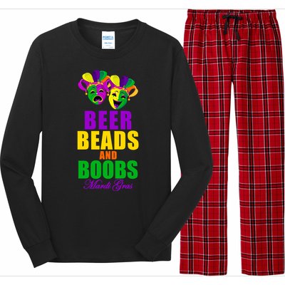 Beer Beads and Boobs Mardi Gras New Orleans Long Sleeve Pajama Set