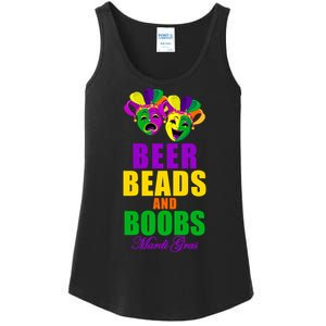 Beer Beads and Boobs Mardi Gras New Orleans Ladies Essential Tank