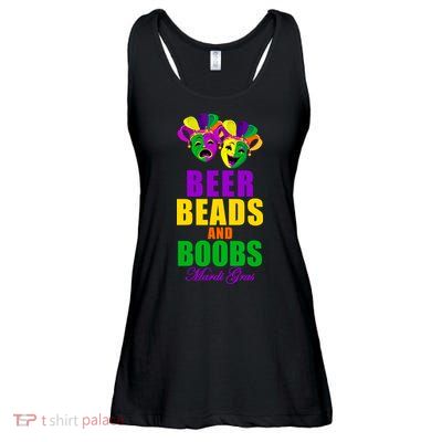 Beer Beads and Boobs Mardi Gras New Orleans Ladies Essential Flowy Tank