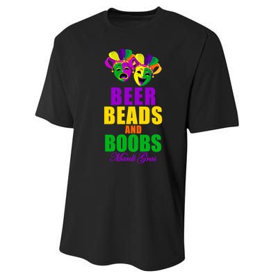 Beer Beads and Boobs Mardi Gras New Orleans Performance Sprint T-Shirt