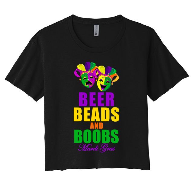 Beer Beads and Boobs Mardi Gras New Orleans Crop Top