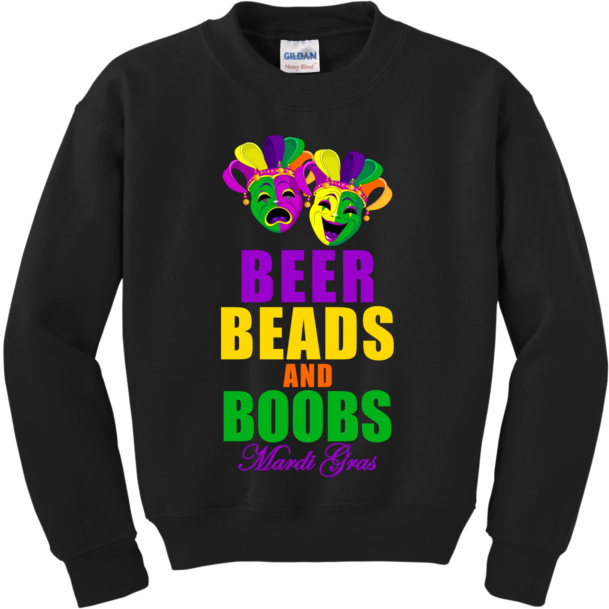 Beer Beads and Boobs Mardi Gras New Orleans Kids Sweatshirt