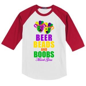 Beer Beads and Boobs Mardi Gras New Orleans Kids Colorblock Raglan Jersey