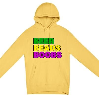 Beer Beads Boobs Premium Pullover Hoodie