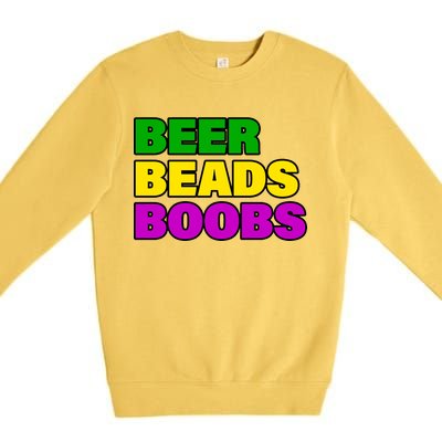 Beer Beads Boobs Premium Crewneck Sweatshirt