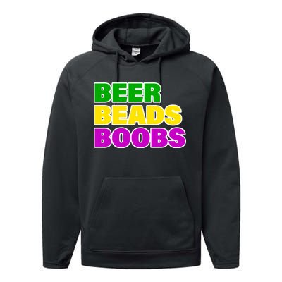 Beer Beads Boobs Performance Fleece Hoodie